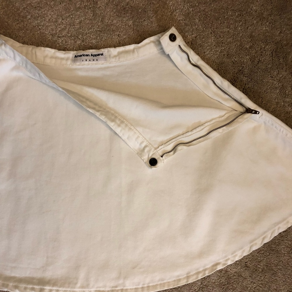 American Apparel White Jean Skirt